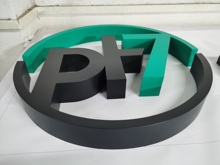 Custom 3D logo fabricated for a brand