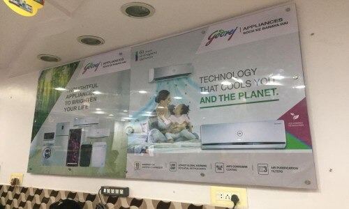 Backlit frame displays in a retail store