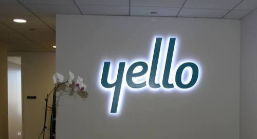 Backlit logo signage on an office wall – CADMAP, Delhi