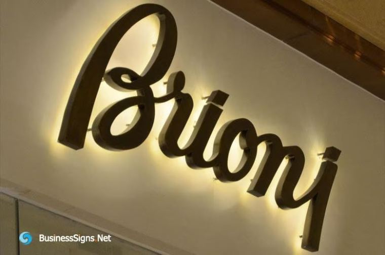 Halo-lit brand name letters on a facade – CADMAP, Delhi