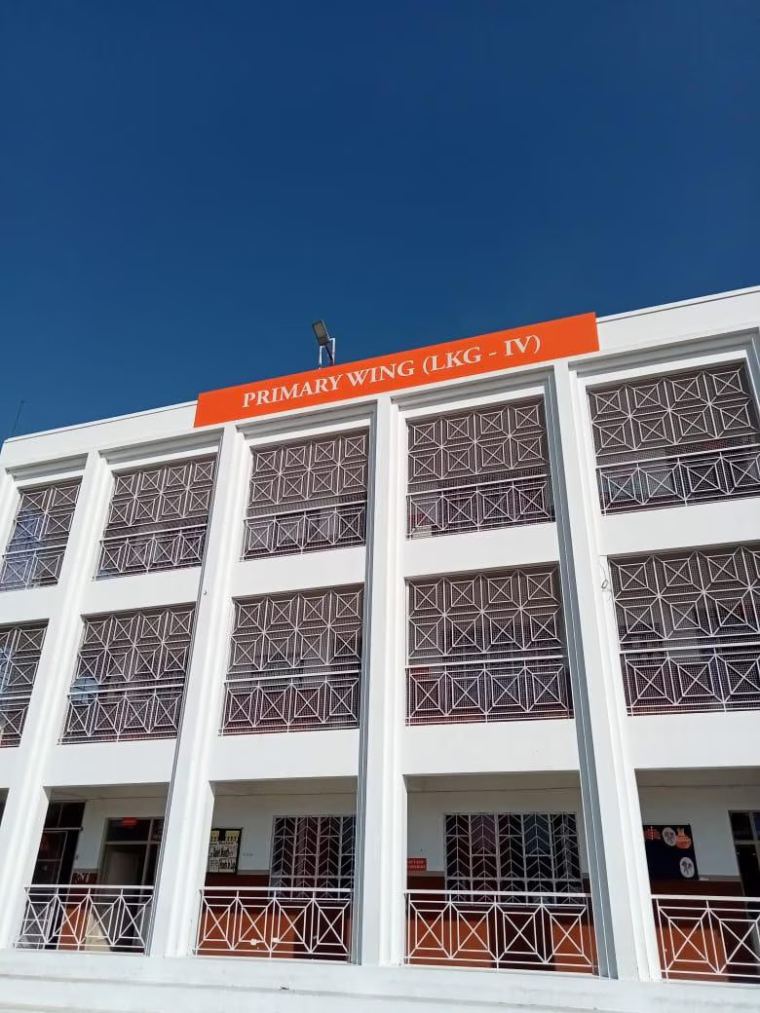 Decorative jali cutting design panels on a building facade
