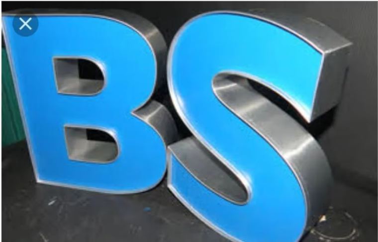 Blue acrylic face LED channel letters – CADMAP, Delhi