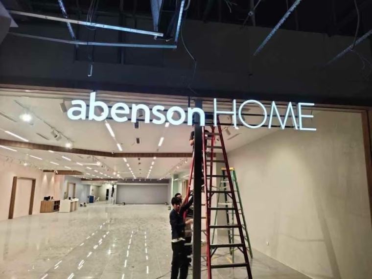 LED signage installed above showroom glazing – CADMAP, Delhi