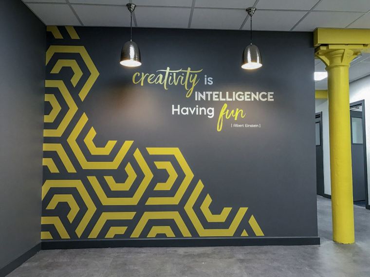 Office wall branding graphic – CADMAP, Delhi