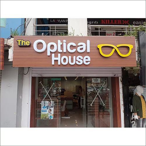 Shop front sign board for an optical store – CADMAP, Delhi